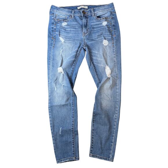 Mudd Studded Distressed Skinny Jeans | Women's 30" - Picture 1 of 7
